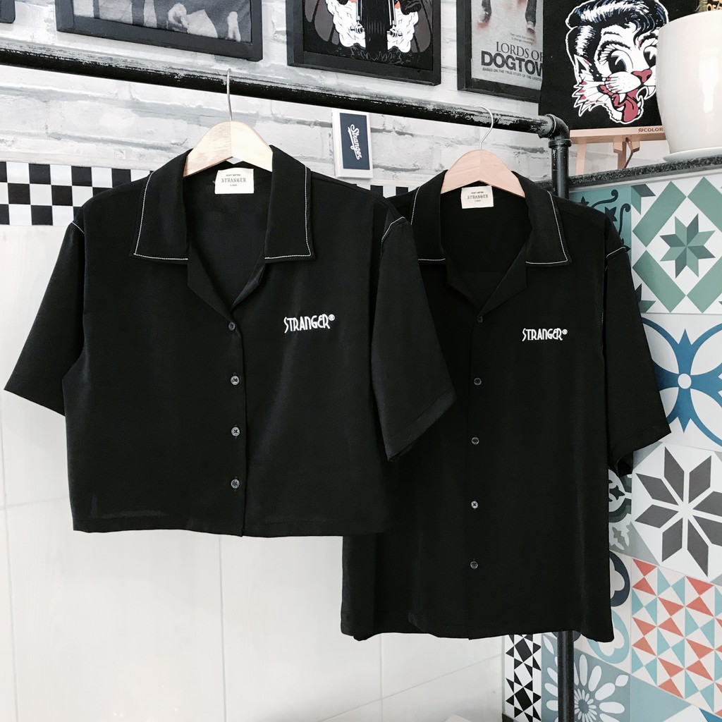[Hàng cao cÁo thun cặp STRANGER® Heavy Cotton, áo Sơ Mi couple, Croptop