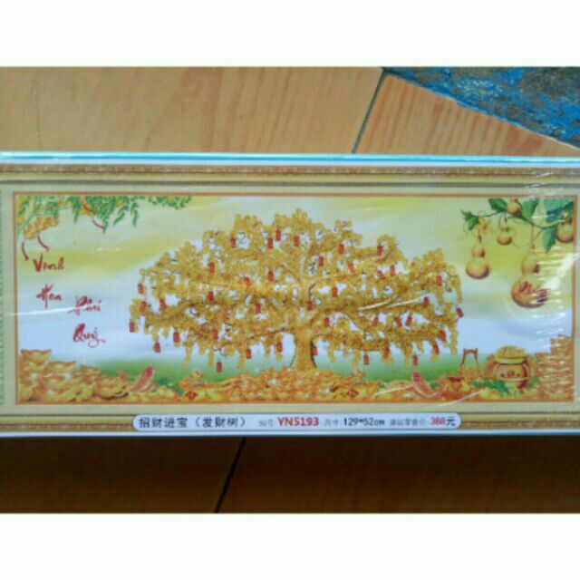 Tranh đính  đá  Cây tiền