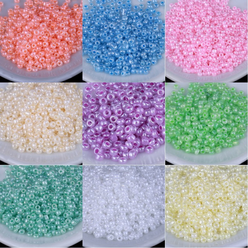 Bộ 1200 Hạt Thủy Tinh Tròn 2mm Dùng Làm Trang Sức Thủ Công