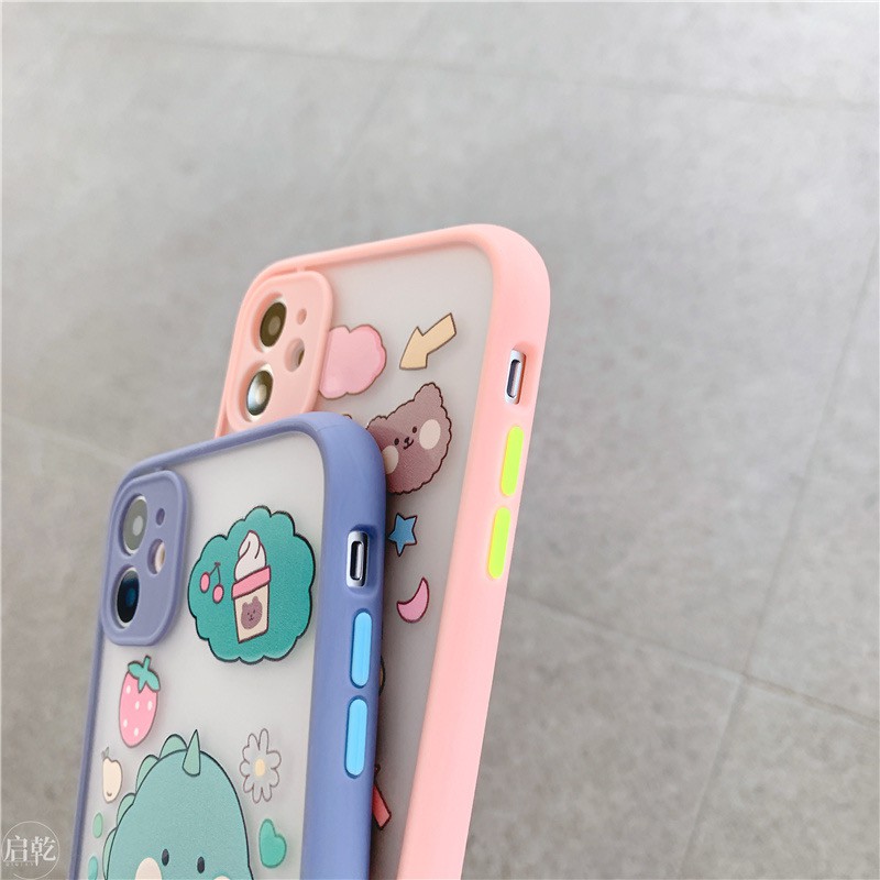 🌸VIDEO THẬT🌸 Ốp Lưng Đôi iPhone Nhám Viền Màu Khủng Long Xinh 6/6s/6plus/6splus/7plus/8plus/x/xs/xs max/11/11 pro max | BigBuy360 - bigbuy360.vn