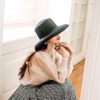 Mũ cói lồng đèn vintage siêu nữ tính