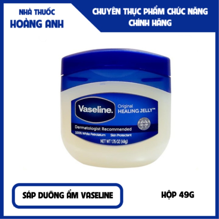 Sáp dưỡng ẩm Vaseline Pure Petrolium Jelly 49G Mỹ chống nẻ