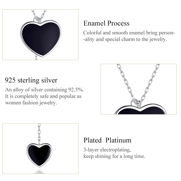 BAMOER Vòng cổ Bạc 925 Mặt Hình Chữ Y Đôi Thời Trang Cho Nữ