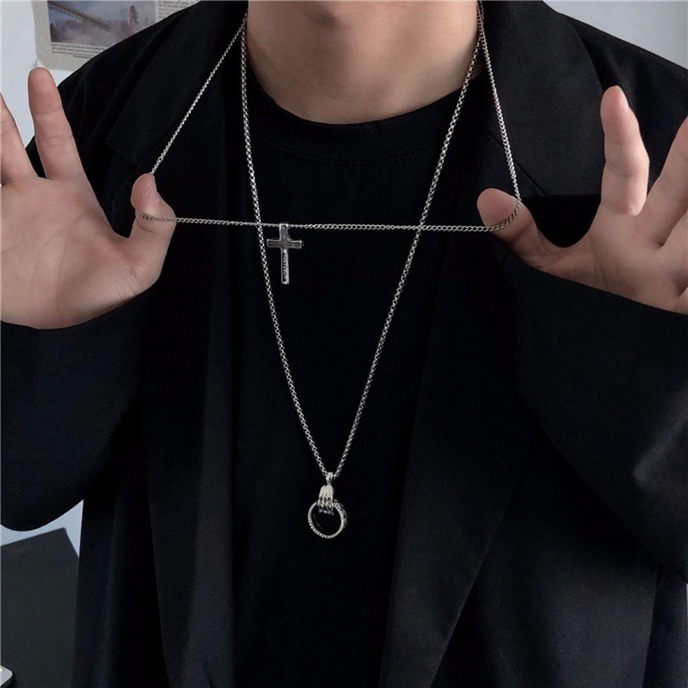 TWINKLE Vòng cổ Mặt Thánh Giá Phong Cách Hip Hop Thời Trang Cho Cặp Đôi