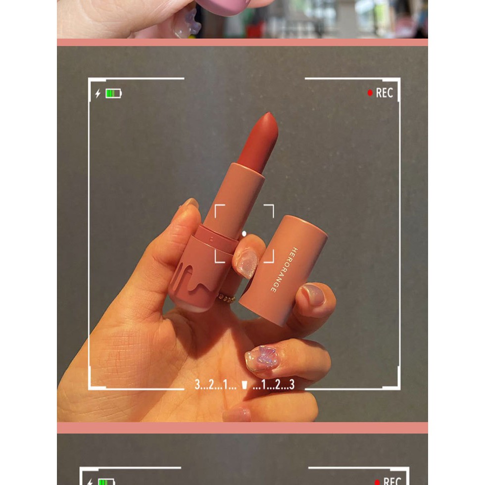 (Hàng Mới Về) Son Kem Lì HERORANGE Dưỡng Ẩm Không Phai Chống Thấm Nước son nội địa trung Son Môi thế giới skinfood mĩ phẩm nội địa trung | BigBuy360 - bigbuy360.vn