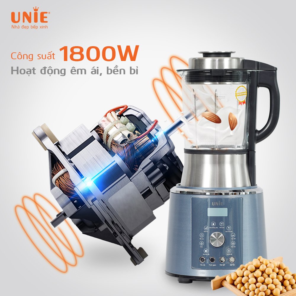 [Mã ELHA22 giảm 5% đơn 300K] Máy làm sữa hạt Unie V1S dung tích 1.75L, công suất lớn, động cơ mạnh mẽ