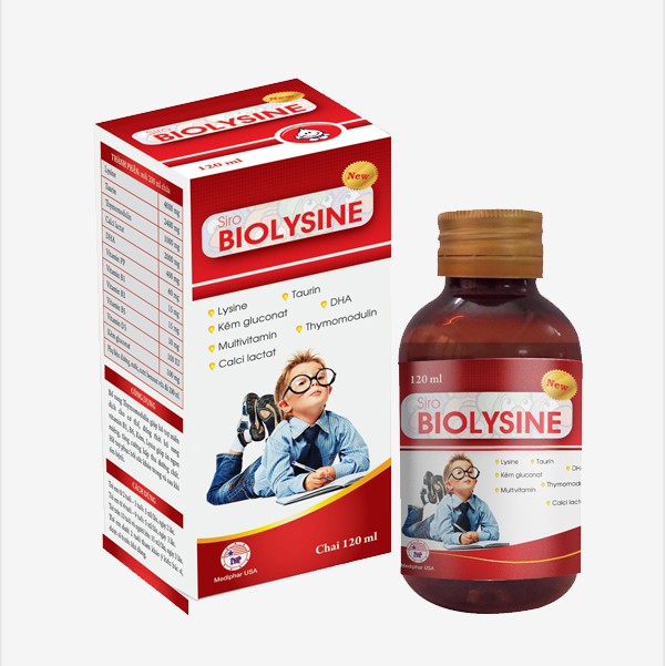 Siro ăn ngon Biolysine – Kích thích trẻ ăn ngon, tăng cường đề kháng, nâng cao miễn dịch (chai 120ml)