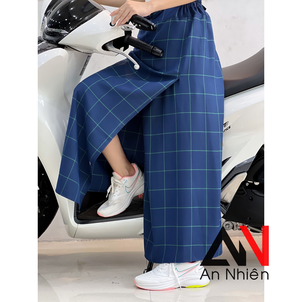váy chống nắng loại xẻ tà chất liệu mềm mại co giãn tốt có túi tiện lợi xòe to dài cố định bằng miếng dán &amp; nút bấm