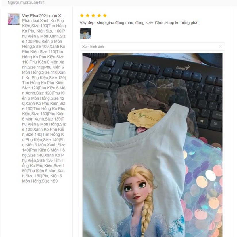 🍄  Váy Elsa 2023 Kim Sa Lấp Lánh