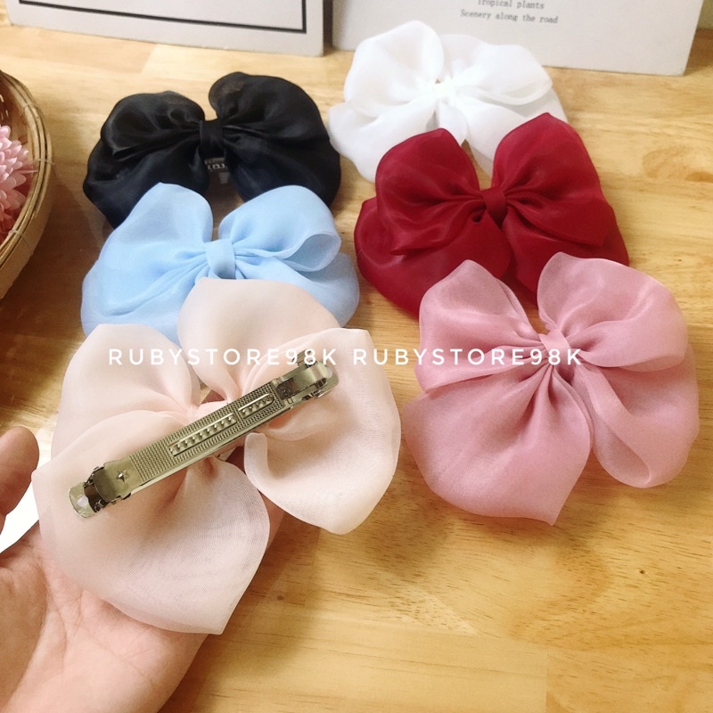 kẹp tóc nơ Mây tiểu thư kiêu sa ( size to )