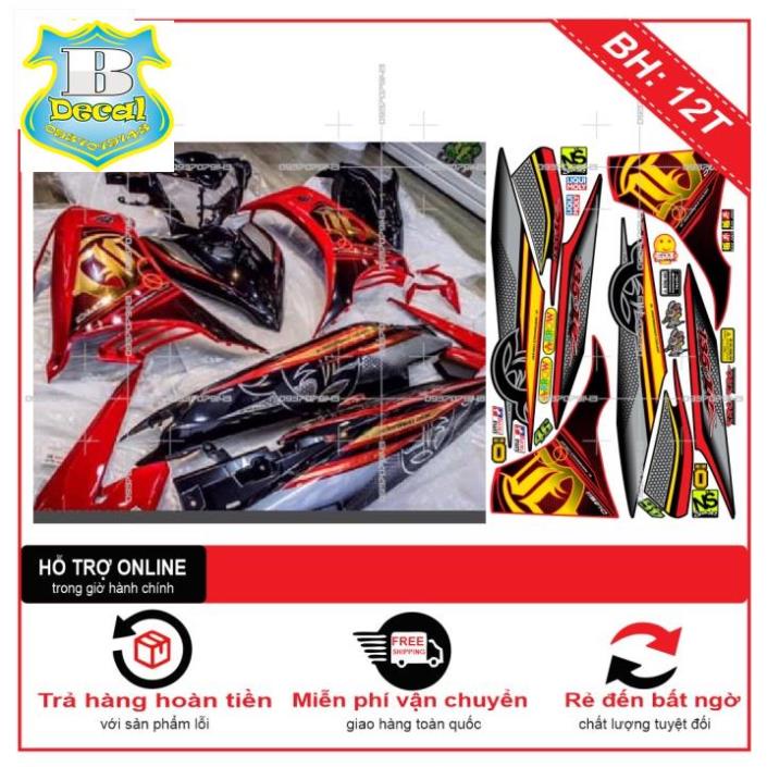 ( Quí khách vui lòng mang ra tiệm cho thợ dán ) Tem EX 2011 LC TỔ ONG ĐỎ ĐEN [Bi Decal]