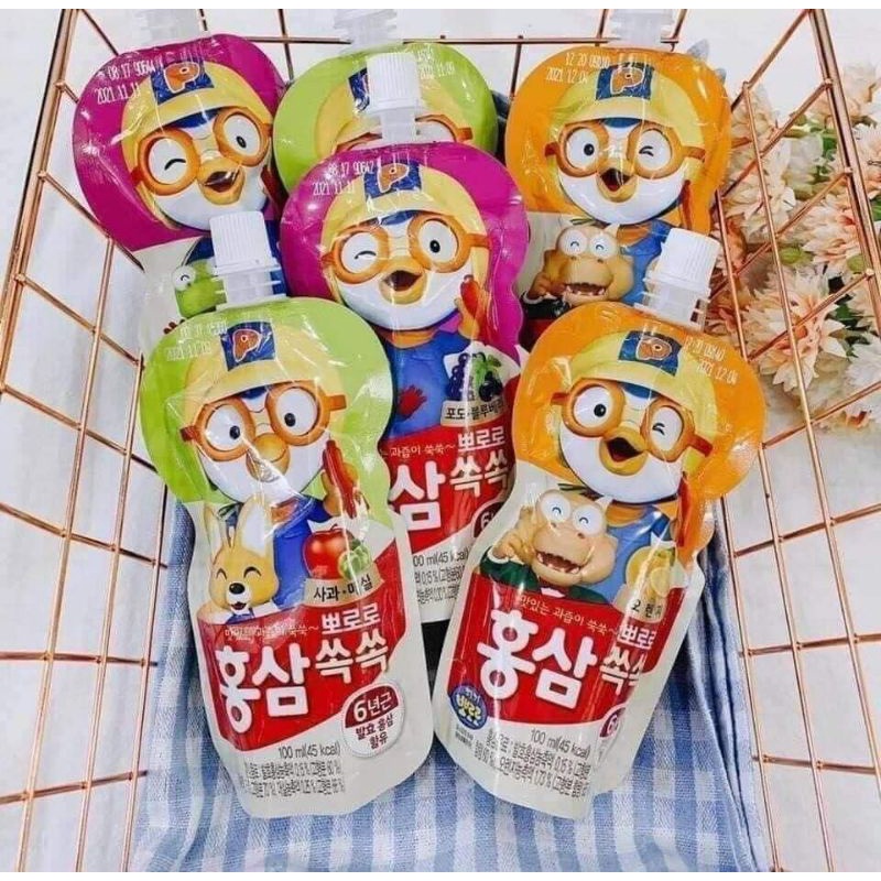 Nước hồng sâm pororo ( hộp 10 túi )