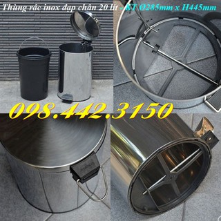 Thùng rác inox đạp chân 20L
