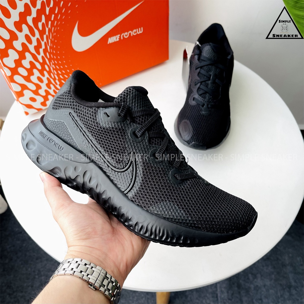 Giày Nike Chính HãngFREESHIP Giày Sneaker Chạy Bộ Nam Nike Renew Run Triple Black Thể Thao - Simple Sneaker