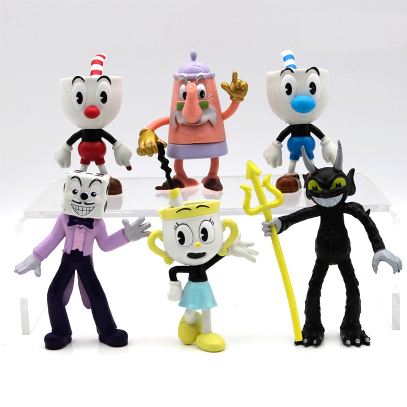 Set 6 Mô Hình Nhân Vật Game Cuphead 3.6-4 Inch