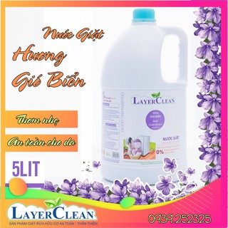[TẶNG KÈM CHAI 300ML] Nước giặt Hữu cơ Layer Clean 5 lit hương Gió Biển an toàn cho da
