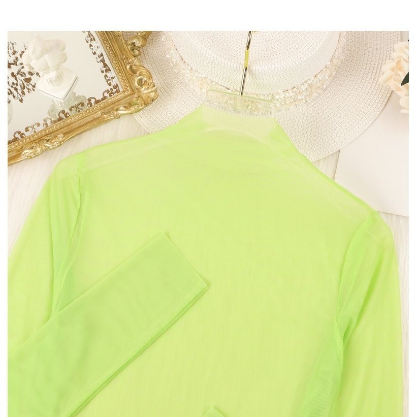 Áo Thun Lưới Tay Dài Xuyên Thấu Siêu Mỏng Xuyên Thấu Gợi Cảm Thời Trang Mùa Hè Cho Nữ