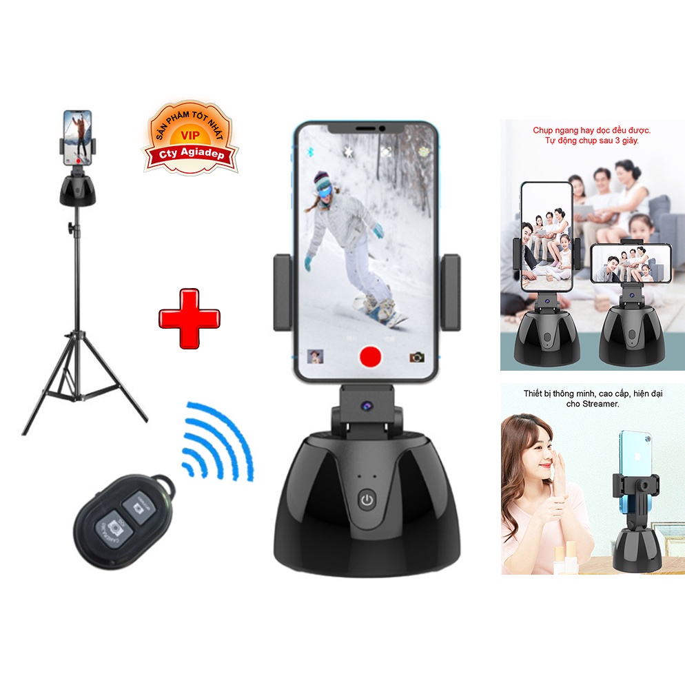 Giá đỡ Giormani Y360 quay vlog AI 360 + Remote + Tripod (tự động di chuyển)