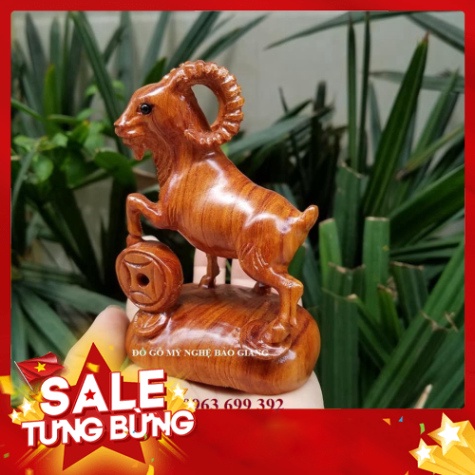 [GIA RE] Tượng con dê gỗ hương 12 cm (mẫu mới)