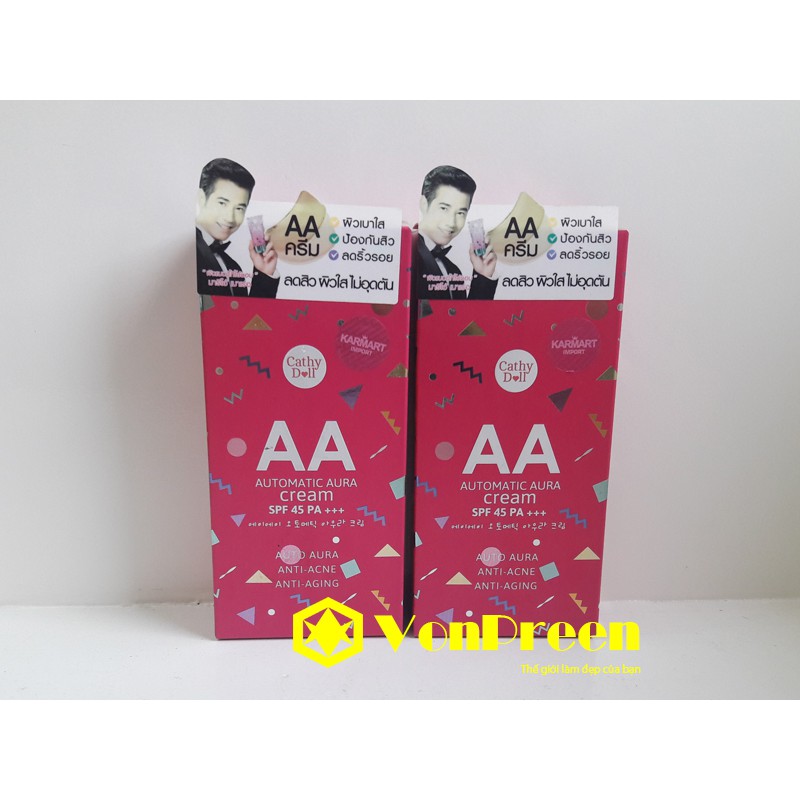 KEM NỀN CATHY DOLL AA AUTOMATIC AURA CREAM SPF45 PA 50G CHÍNH HÃNG - 3399