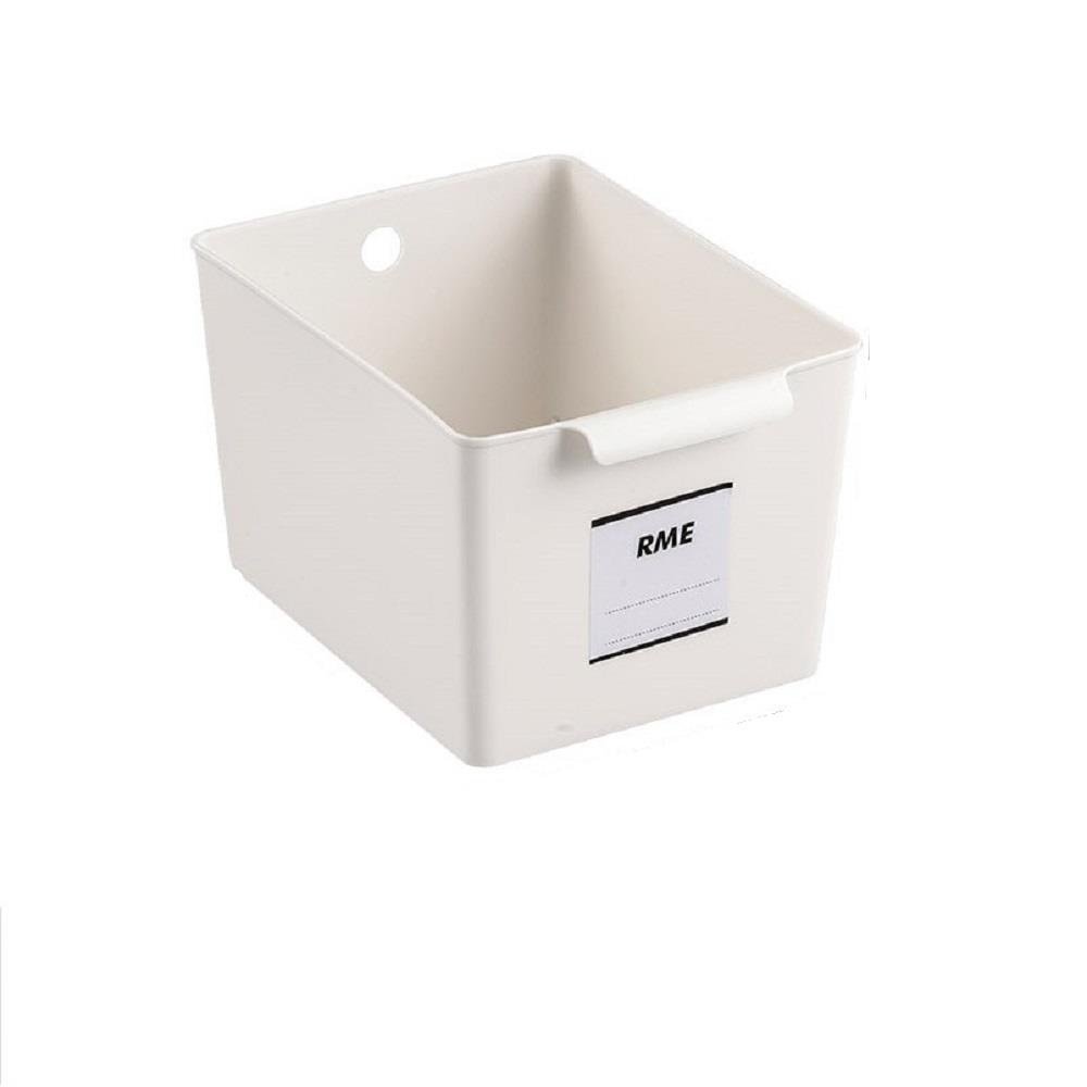 HomeBase STACKO Thùng nhựa đa năng có tay cầm Sz M MILD W25.5xH15xD19cm màu trắng