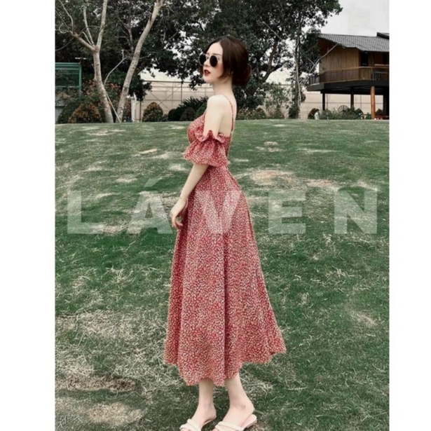 Đầm Hoa Nhí,đầm 2 Dây Hoa Nhí Thiết Kế Dáng Xòe Tay Phồng Trễ Vai Ôm Dáng Body Tiểu Thư Dự Tiệc Thời Trang [xm Minh Phúc