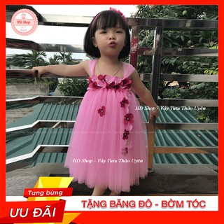 Váy bé gái ❤️FREESHIP❤️ Váy tutu hồng phấn tú cầu cho bé gái từ 0 đến 8 tuổi