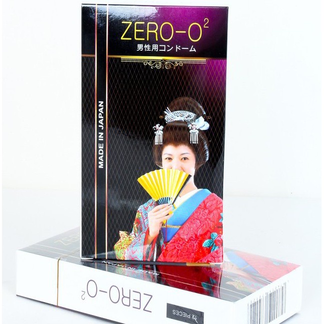 Bao cao su siêu mỏng trơn Zero o2.Made in Japan . Hộp 12 cái suckhoechomoinha