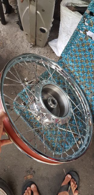 Bánh căm Vario/ Click/ AirBlade/ Vision (bộ 2 bánh) đùm mạ crom - niềng sắt Union