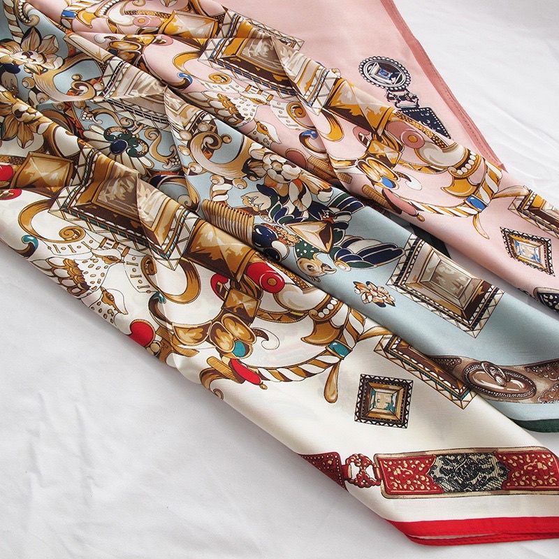 Khăn turban lụa vuông size 70x70cm quấn làm áo yếm - Maben