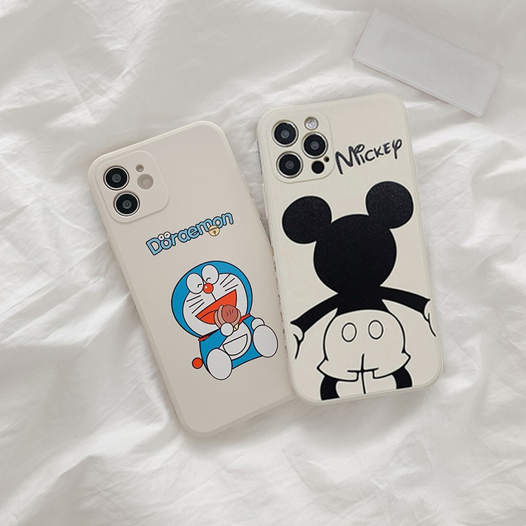 Ốp Lưng Iphone Cạnh Vuông Hình Viền Mickey Doremon 6/6plus/6s/6splus/7/7plus/8/8plus/x/xr/xs/11/12/pro/max/plus/promax