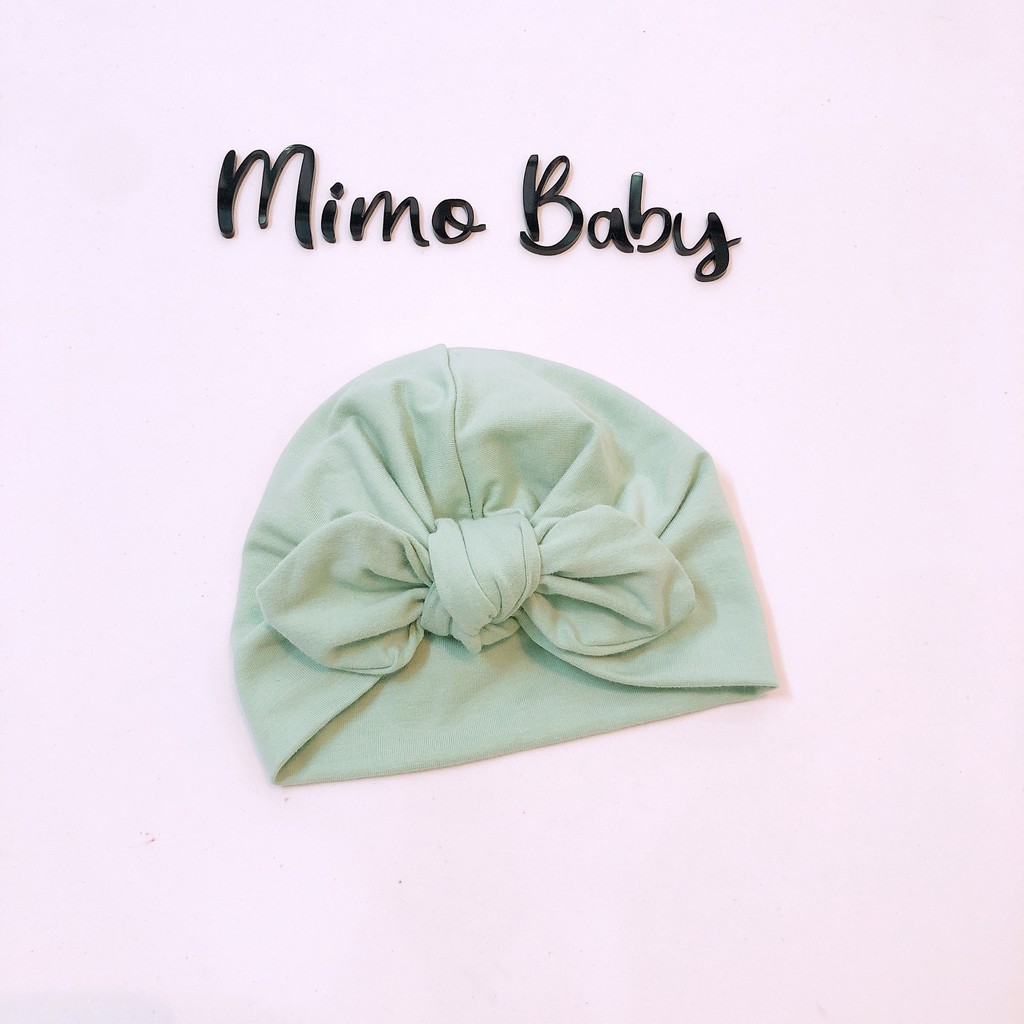 Mũ nón turban đáng yêu cho bé bé gái màu trơn (4-8kg) Mimo baby