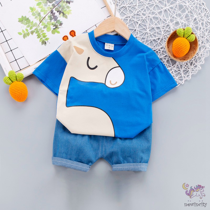 Set Áo Thun Tay Ngắn Và Quần Ngắn Cho Bé Trai