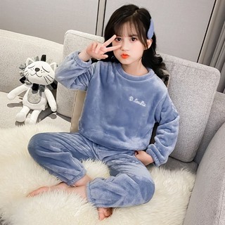 Bộ đồ ngủ gồm áo và quần chất liệu dày dặn dành cho bé mùa thu thông