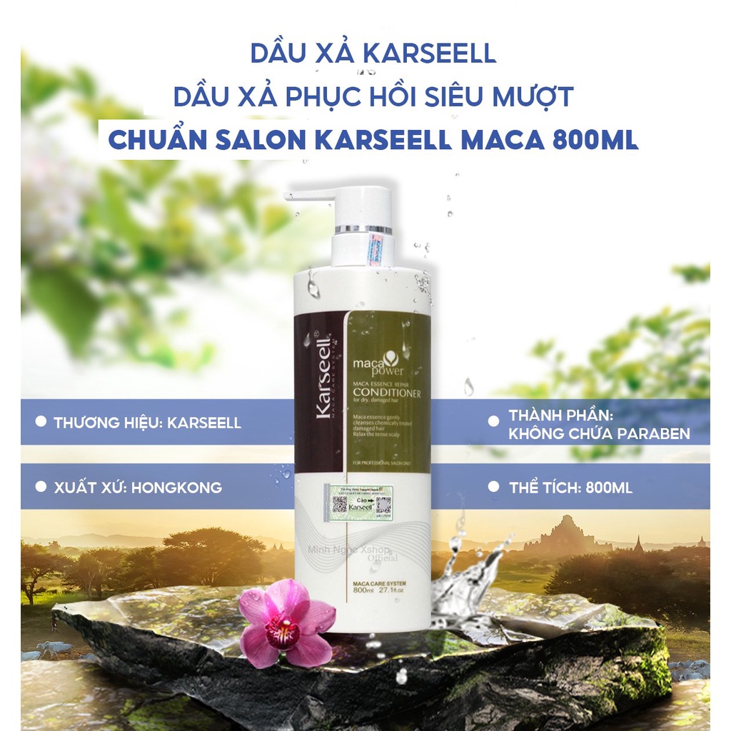 Dầu xả phục hồi siêu mượt chuẩn salon KARSEELL Maca 800ml