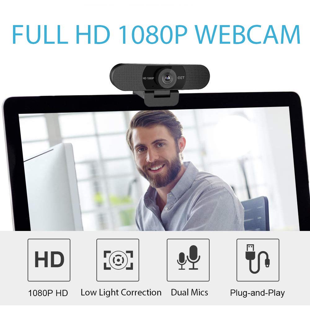 Webcam họp trực tuyến góc siêu rộng, fullHD, tự động lấy nét, căn chỉnh độ sáng | Emeet C960 | BigBuy360 - bigbuy360.vn
