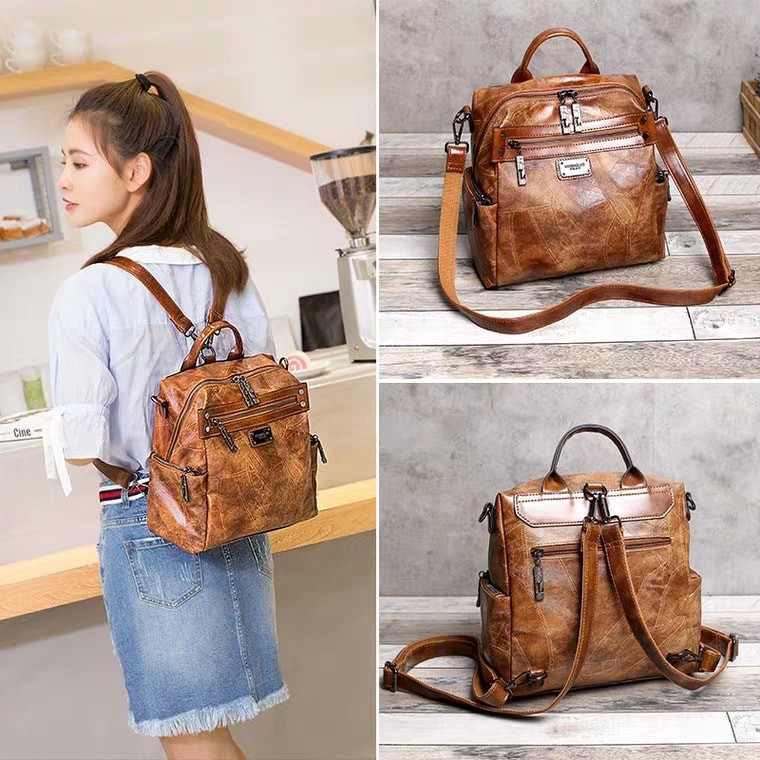 Balo da nữ thời trang kiêm túi chéo form chuẩn đẹp đeo đi chơi du lịch đi Làm rất xinh mã B162