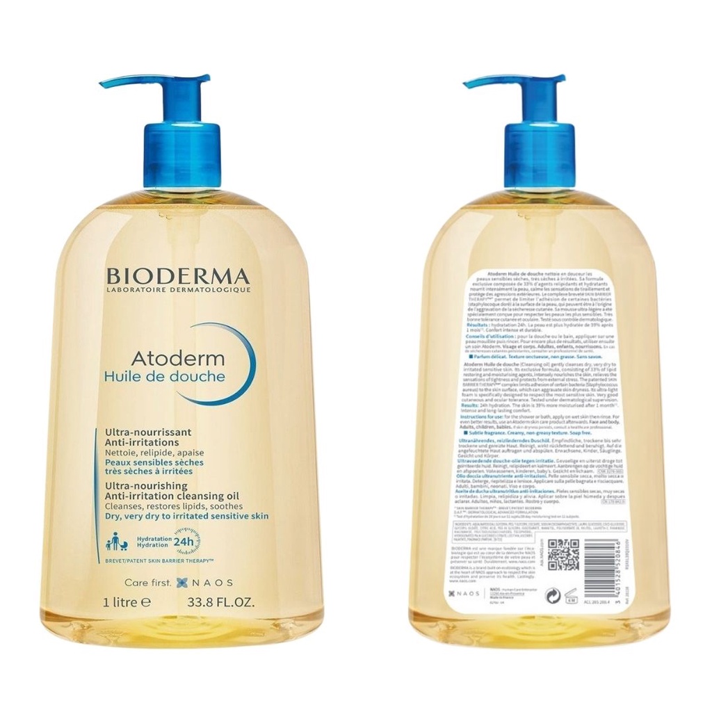Dầu Tắm Bioderma Sữa Tắm Rửa Mặt Làm Sạch Làm Dịu Dưỡng Ẩm Da Khô Nhạy Cảm Bioderma Atoderm Huile De Douche - Khongcoson