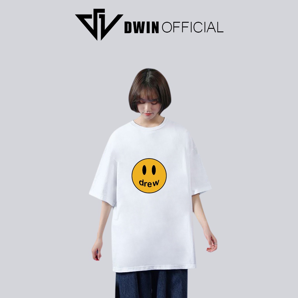 Áo thun unisex drew thời trang DWin basic tee phông trơn nam nữ tay lỡ oversize form rộng