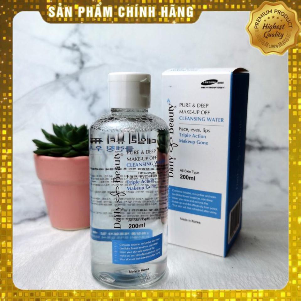 [Hàng Chính Hãng] Nước tẩy trang Daily Beauty Pure & Deep Make-up Off Cleansing Water dành cho da dầu mụn nhạy cảm