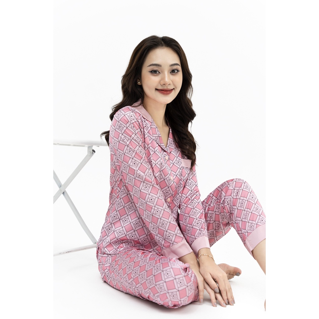 Đồ Bộ  Ngủ Pijama VADESI Lụa Cao Cấp Nữ Nhiều Màu Quần Áo Dài Tay Mặc Nhà Đẹp Sau Sinh Đẹp Thấm Hút Thoáng Mát