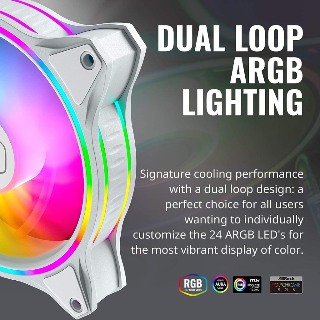 COOLER MASTER 14cm Đen trắng Quạt Tản Nhiệt Thông Minh MF140 HALO ARGB CPU 140mm 5V 3PIN Bộ điều nhiệt thông minh 4PIN PWM Khẩu độ kép Tắt tiếng RGB có thể định hướng