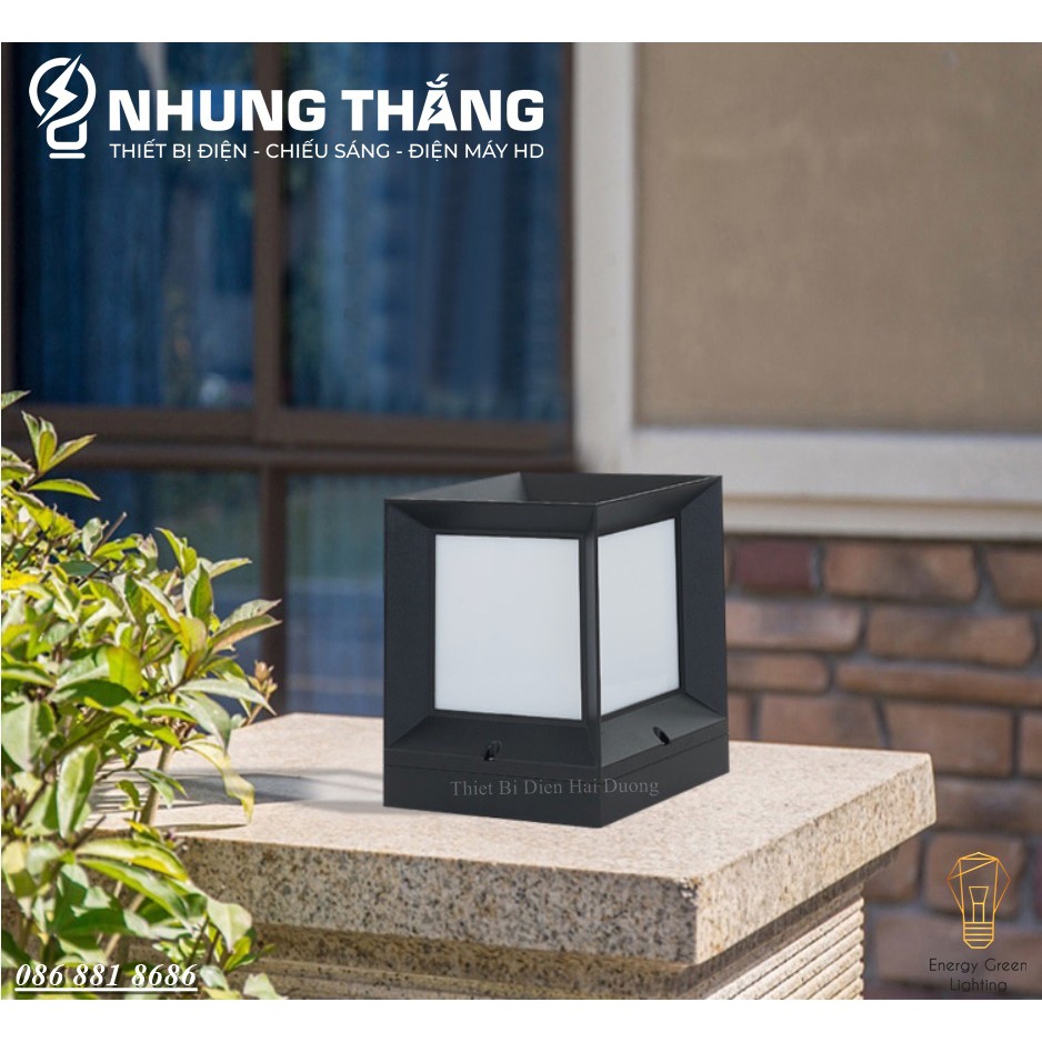 Đèn Sân Vườn Ngoài Trời LT-049 - Trụ Cổng Cột Đèn Hàng Rào Mái Hiên Chống Nước Cao Cấp Decor Vintage - Size 26cm