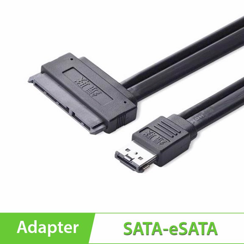 Cáp eSATAp combo sang Sata 22pin dài 0.5M UGREEN 10646 - Hàng chính hãng màu đen