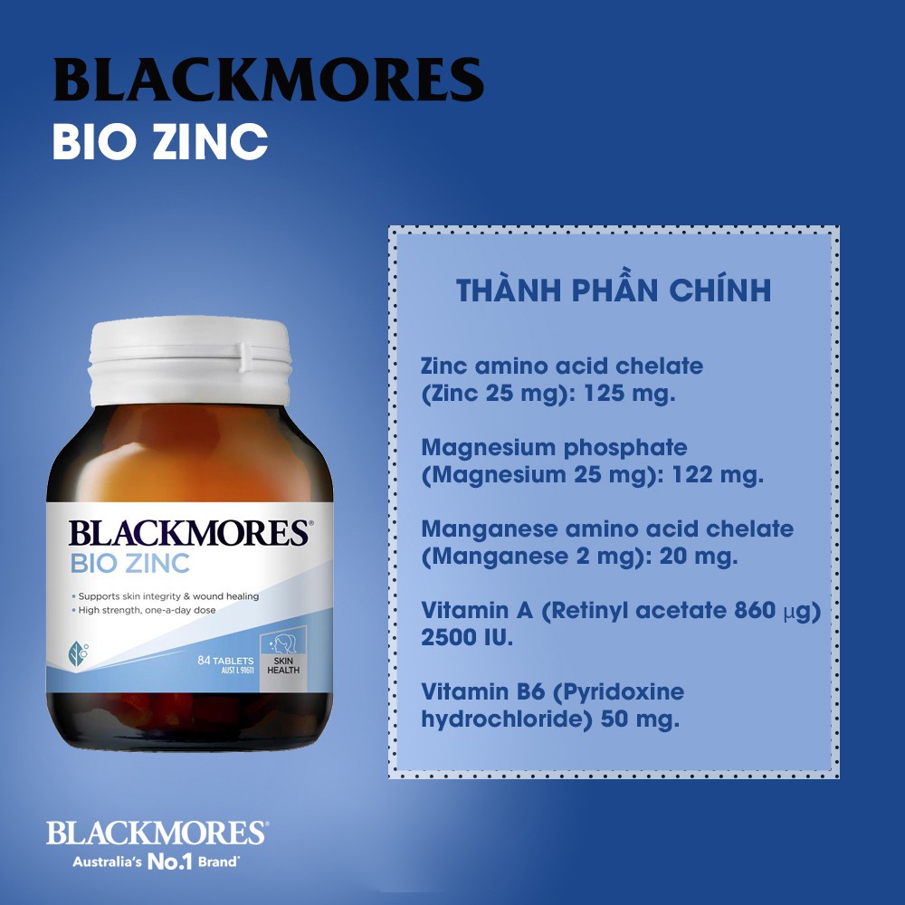 Viên bổ sung kẽm Bio Zinc Blackmores Úc 84 viên