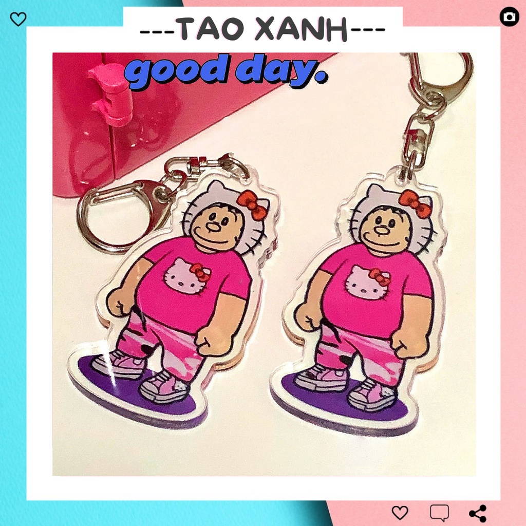 Móc khóa Chaien đại ca cục cằn đôi tình yêu nam nữ dễ thương,Móc khóa Chaien Shizuka hello kitty anime đẹp giá rẻ