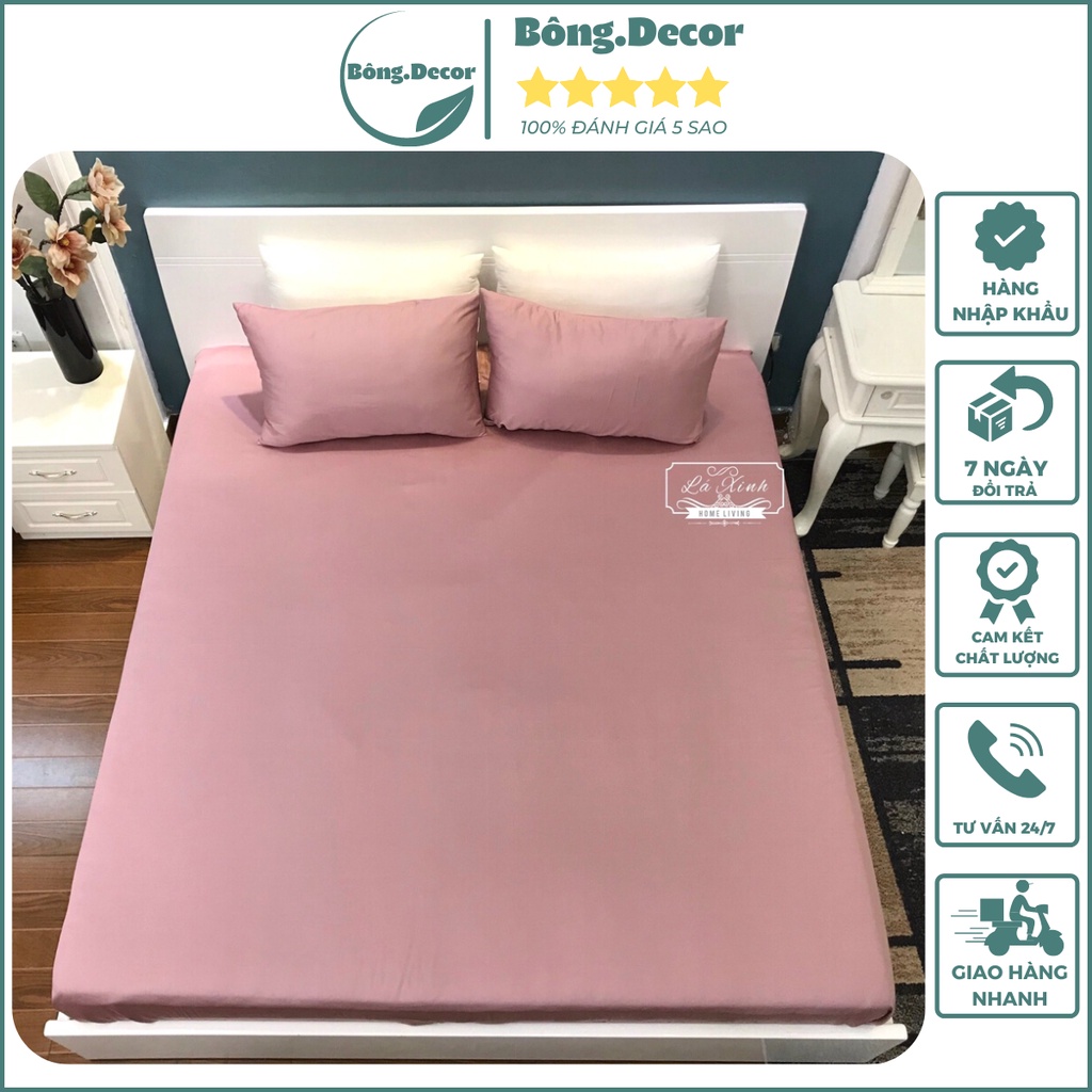Bộ ga gối lụa tencel trơn 60s nhập khẩu cao cấp, ga giường lụa mát lạnh - nhiều màu lựa chọn đầy đủ kích thước