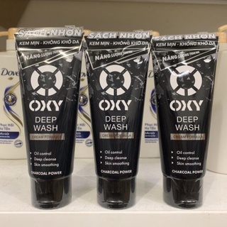 Sữa Rửa Mặt Sạch Nhờn, Ngừa Mụn Dành Cho Nam Tác Động Sâu Oxy Deep Wash 100g( đen )