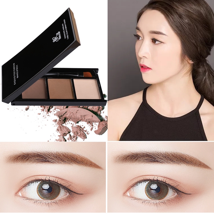 Bảng phấn trang điểm lông mày 3 màu sắc tự nhiên chống thấm nước lâu trôi