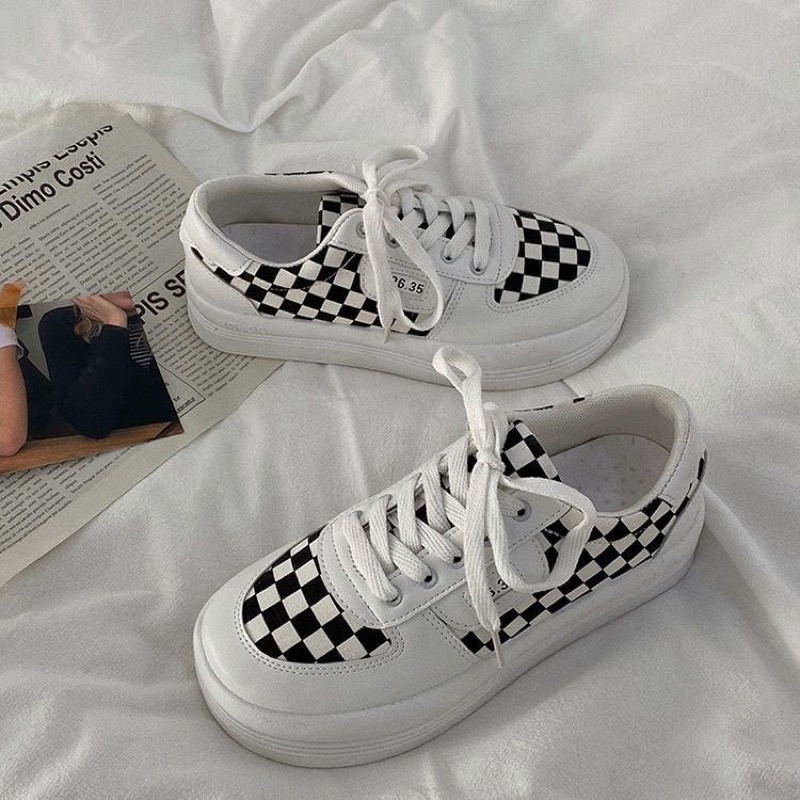 Giày Thể Thao Caro Nam Nữ Chất Vải Canvas Cá Tính Đế Cao Độn Đế 4cm Năng Động Trẻ Trung Hot Trend Mới Đơn Giản